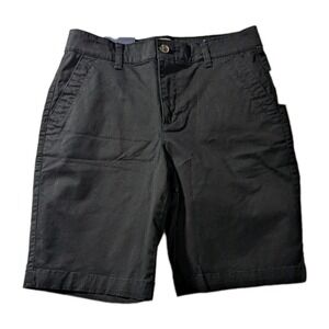 Gap Women's Bermuda Shorts Sz 4 Black Stretch Cotton 9" Inseam Mid Rise NWT